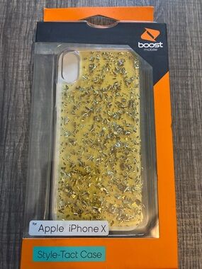 Style-Tact Yellow Glitter iPhone X Case - Boost Mobile Packaging